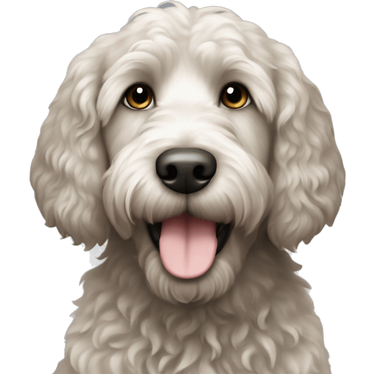 labradoodle black and white  emoji