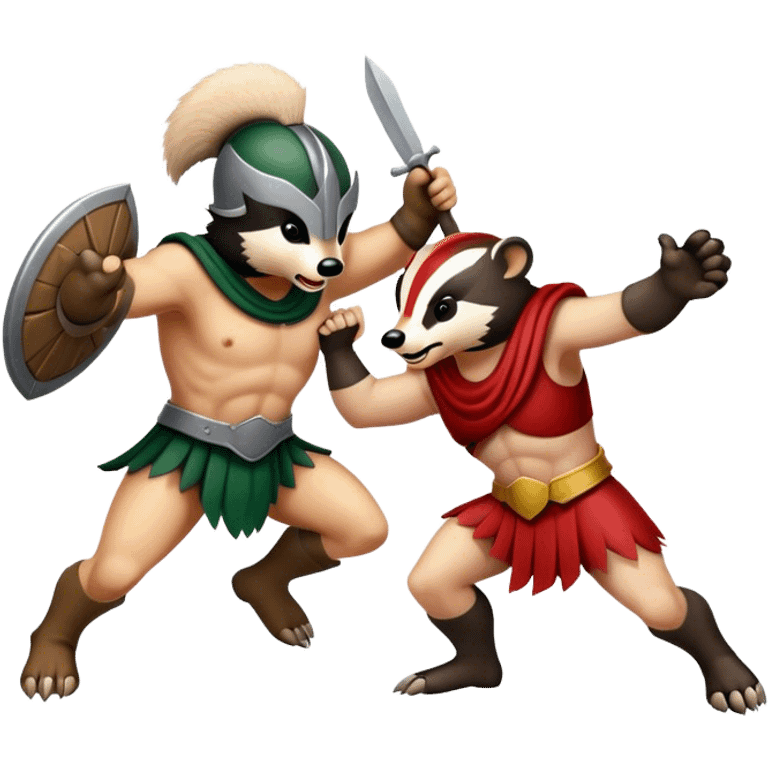 badger attacking a spartan emoji