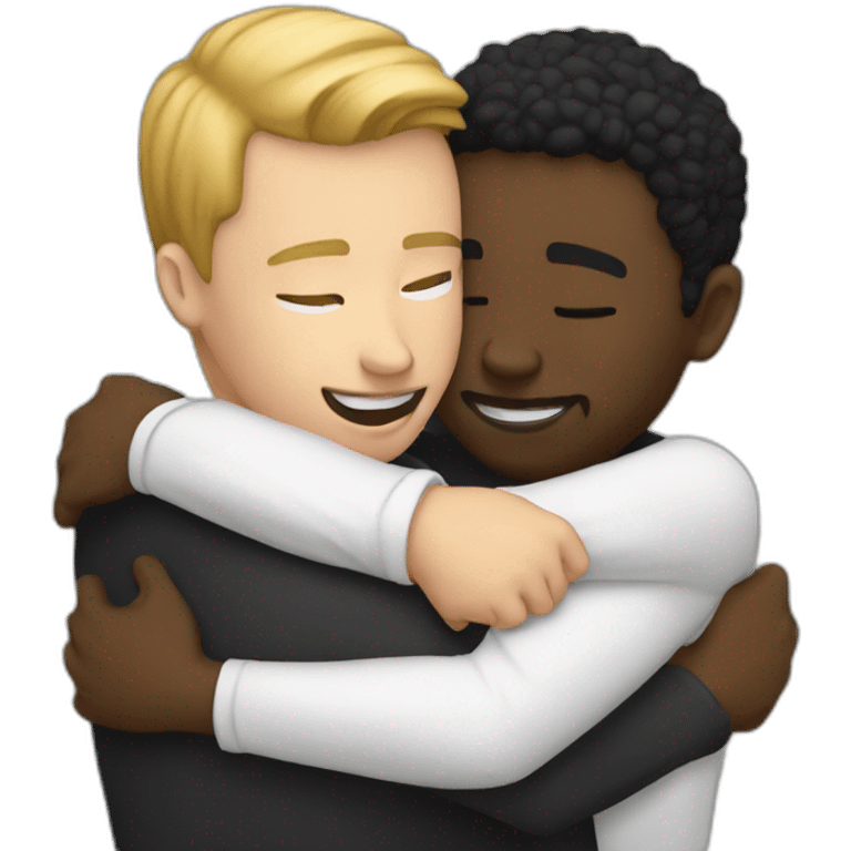 white-men-hug-and-kiss-black-men emoji