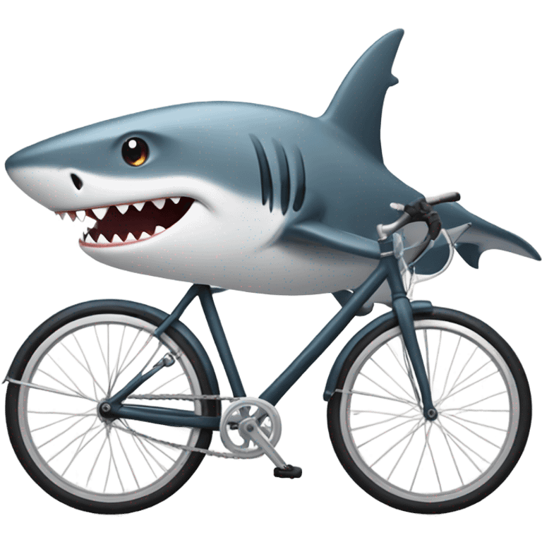 Shark riding a bike emoji