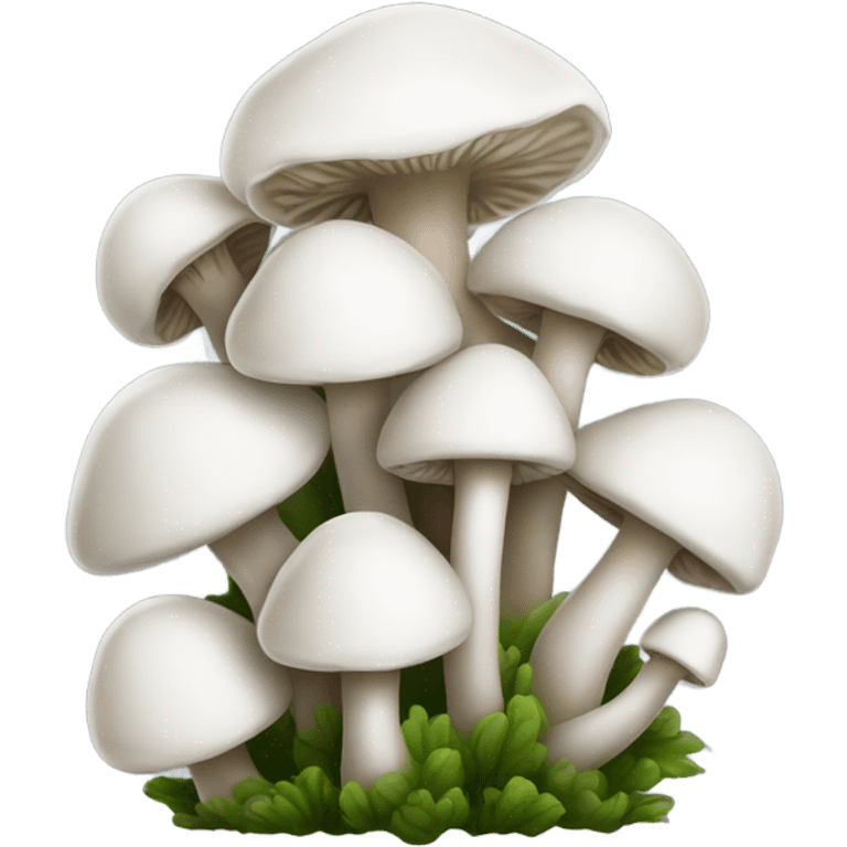 Bundle of white mushroom with long&thin stem and very small pileus emoji