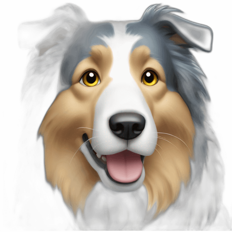 blue long-haired collie emoji