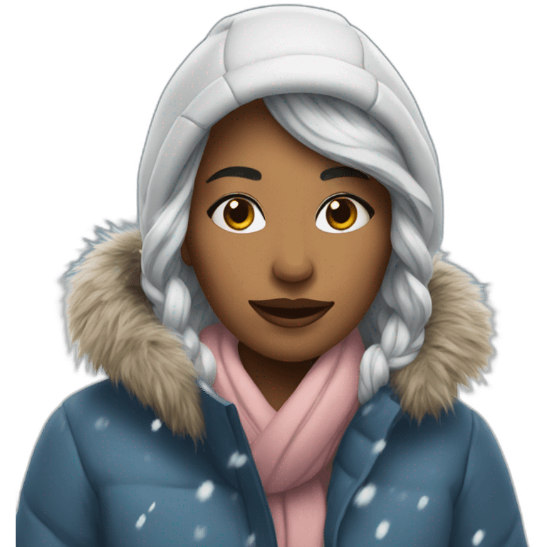 womna under snow emoji