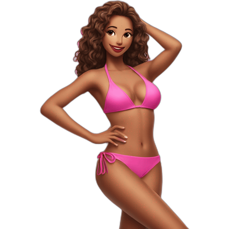 sexy-pose-woman-wearing-only-pink-bikini-poster emoji