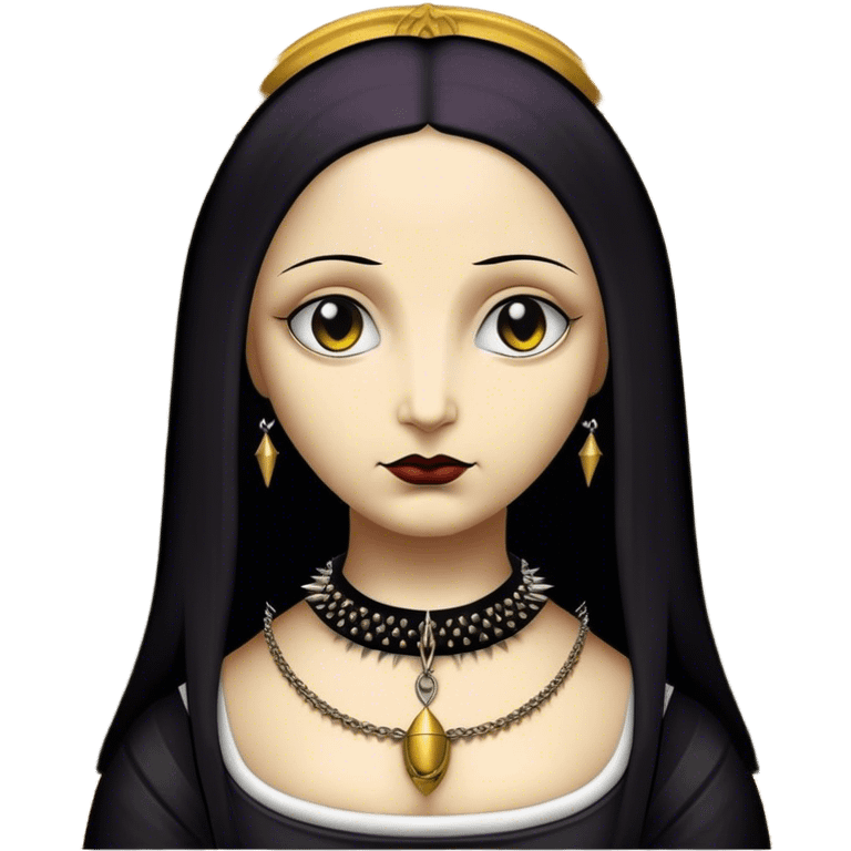 Goth mona lisa with spike collar emoji