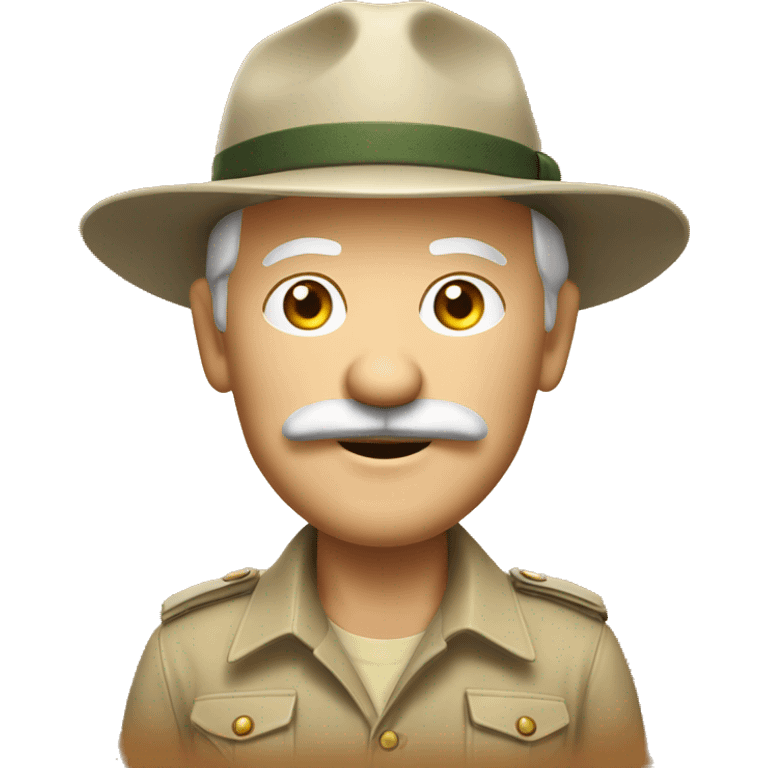 Old White South African safari guide with moustache with pants emoji