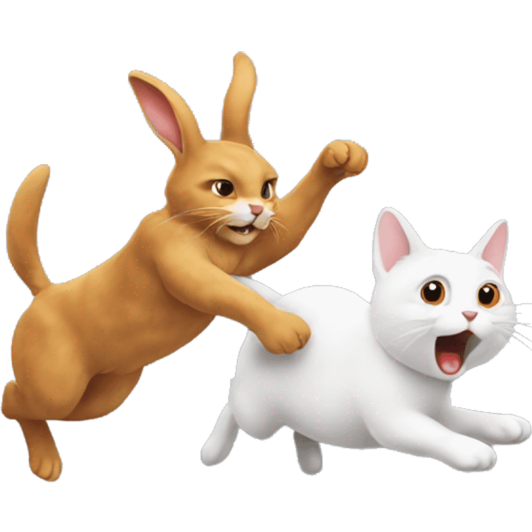 Rabbit chasing a cat  emoji