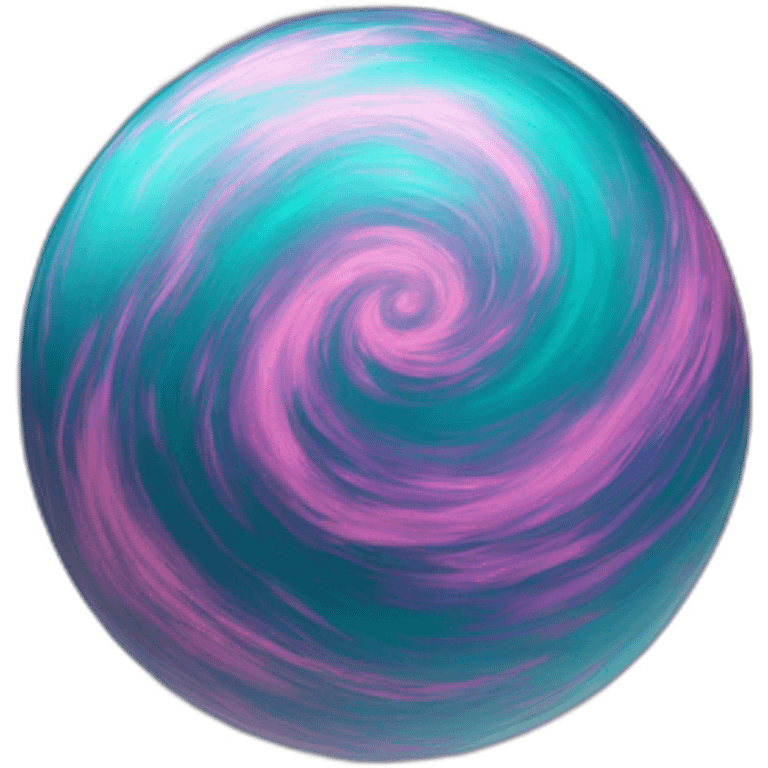 Swirling galaxy orb teal pink purple emoji