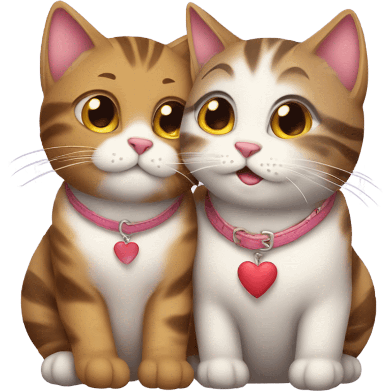 Cuddling tabby cats on Valentine’s Day  emoji