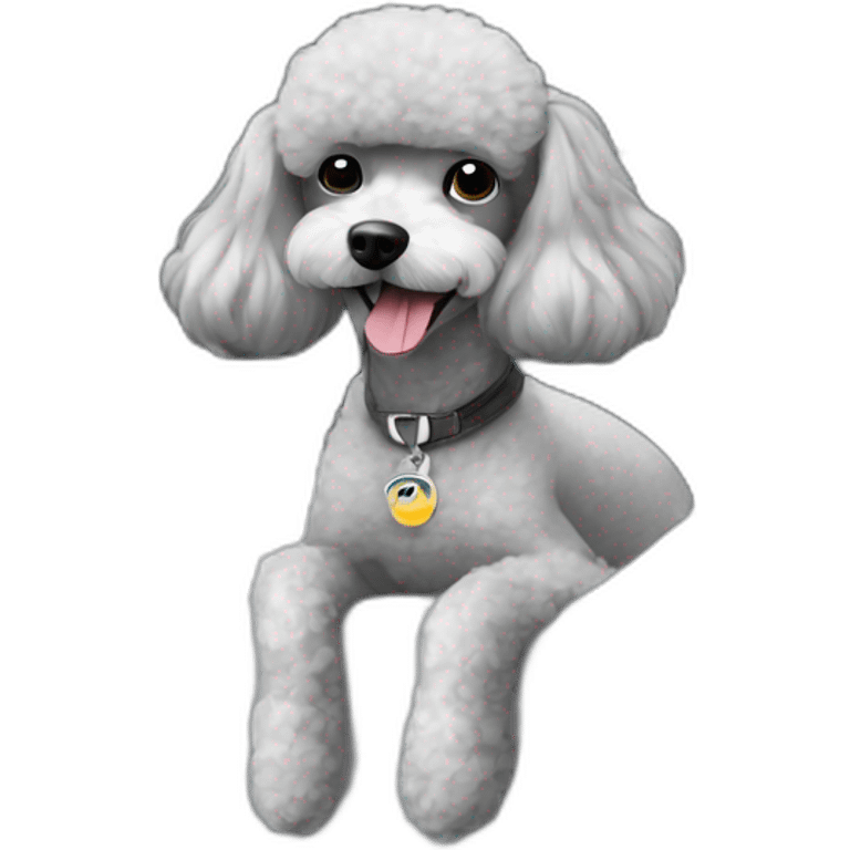 french poodle in an hyundai accent gray  emoji