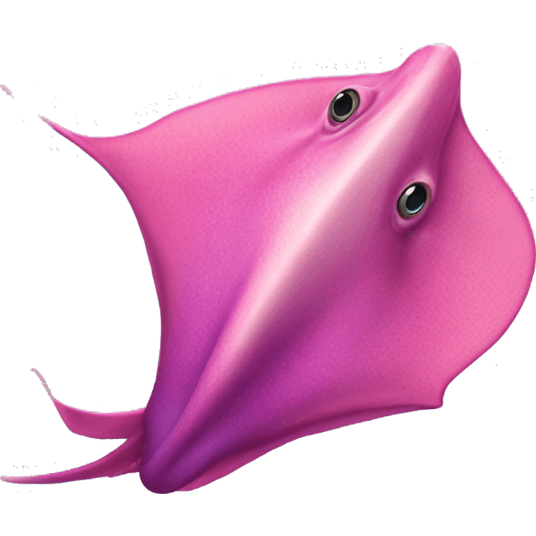 Flat, realistic, majestic pink and purple stingray  emoji