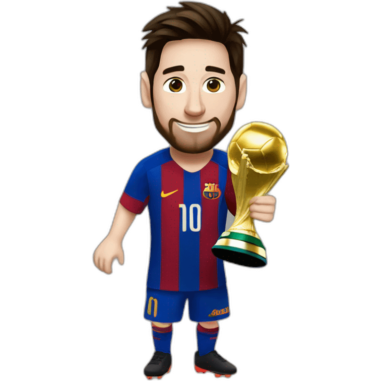 messi con la copa del mundo emoji