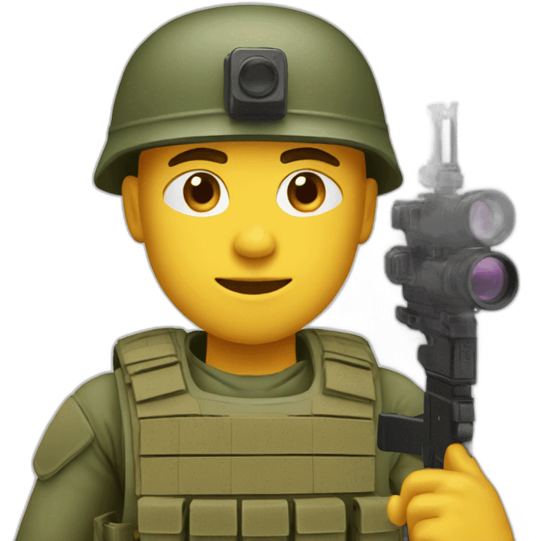 Soldier shoot the camera emoji