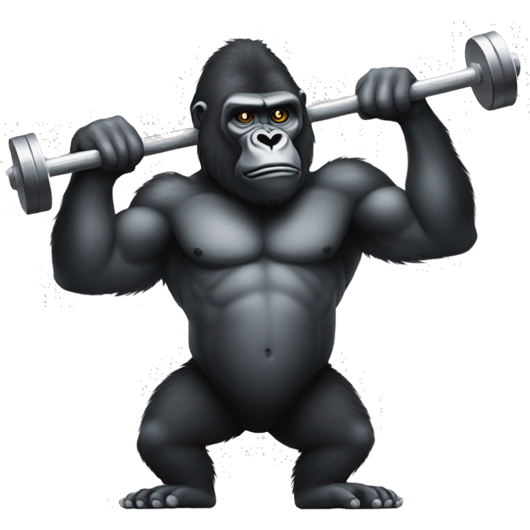 gorilla with a barbell emoji