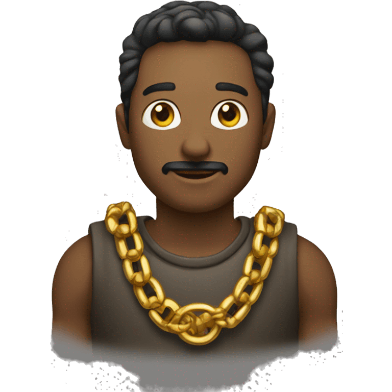 HOMBRE MESTIZO CON CADENA DORADA  emoji