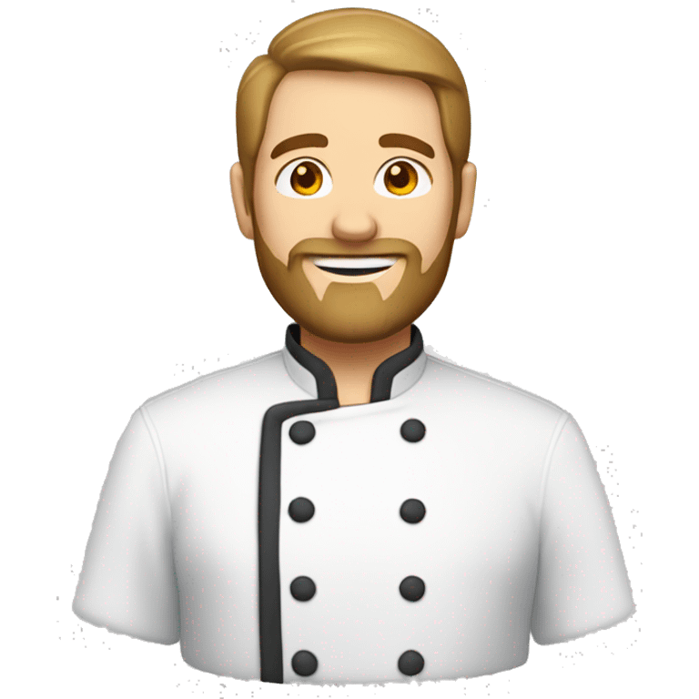 White Man with Short Brown Beard and wearing Chef Attire emoji