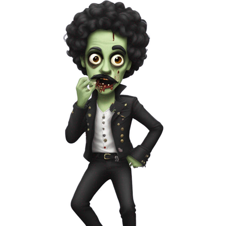 popstar prince as a zombie dancing with painter's moustache emoji