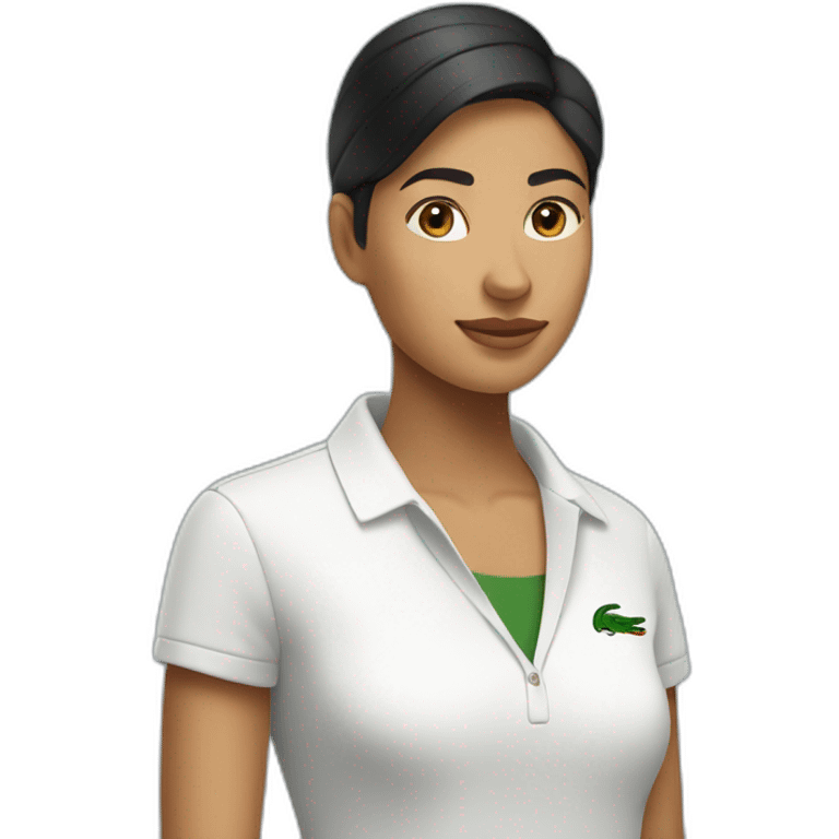 Latin woman using Lacoste  emoji