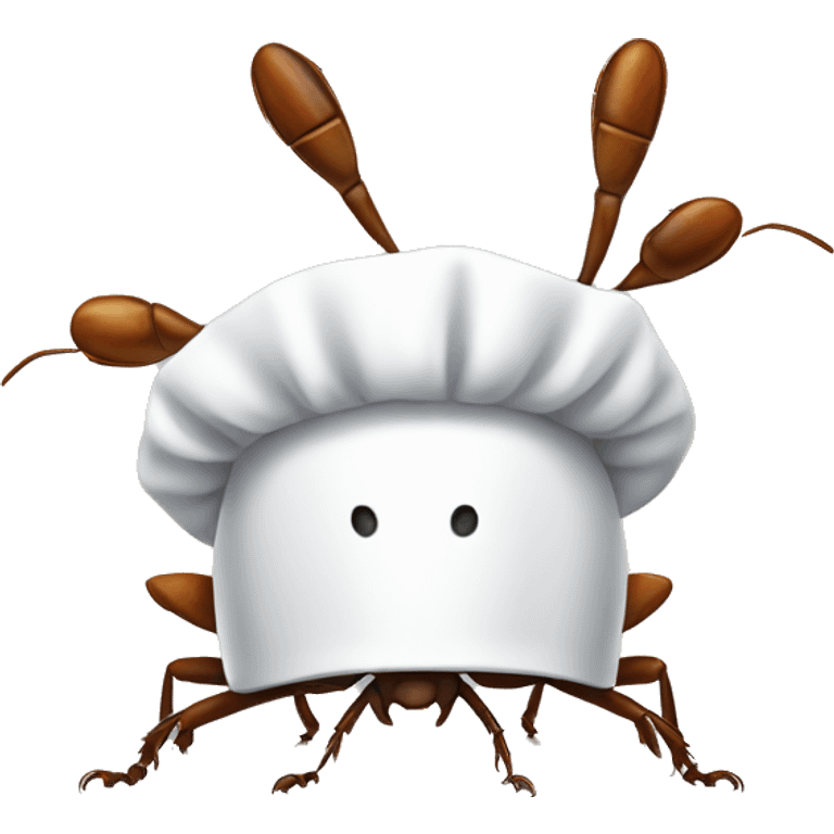 Cockroach with white chef hat emoji