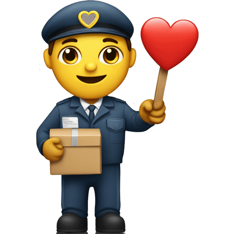 Postman with heart in hand emoji