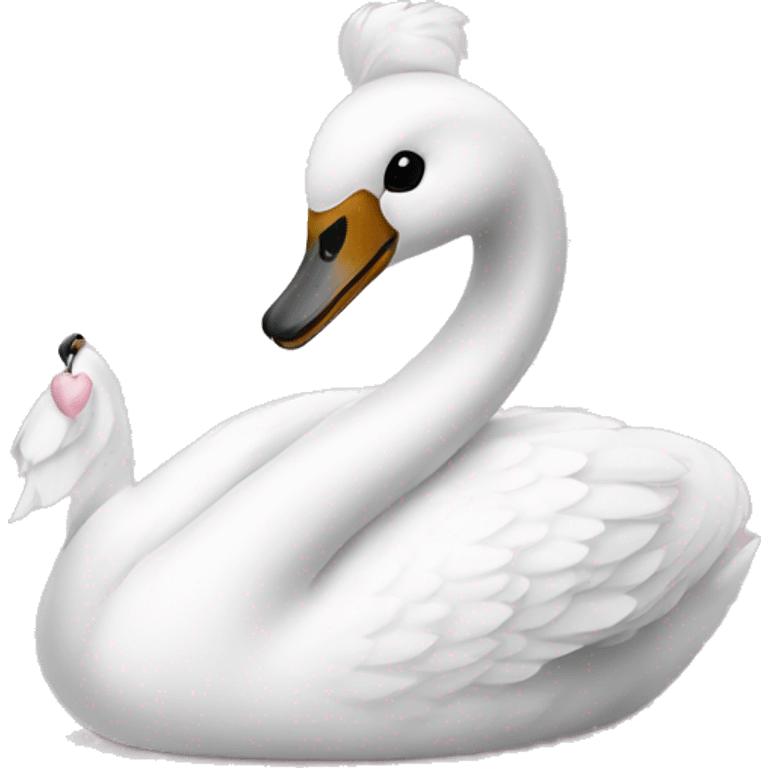 swan with light pink bow emoji