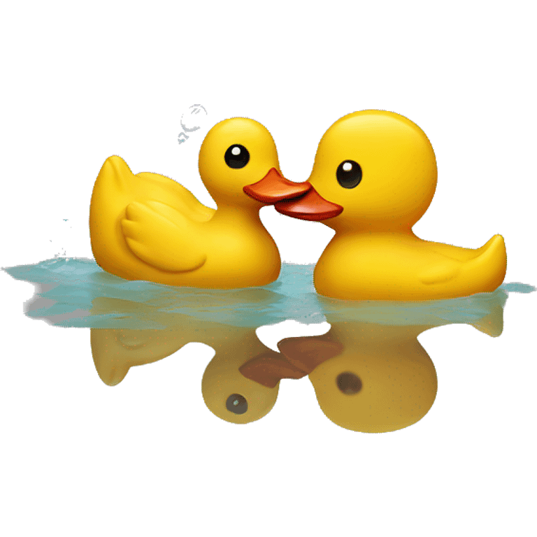 Rubber duck being kissed emoji