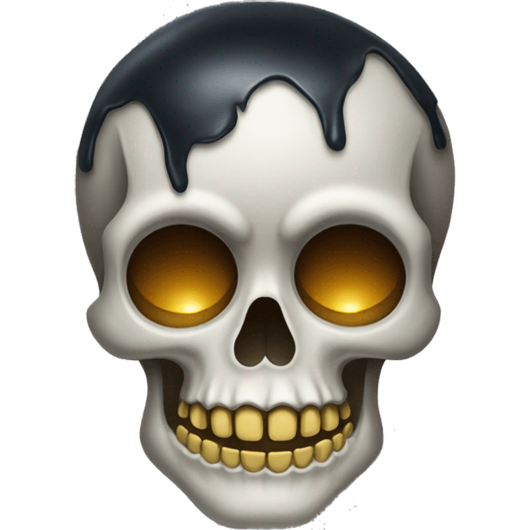 classic skull emoji with a tear drop emoji