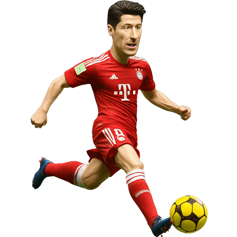 robert lewandowski kicking a football emoji