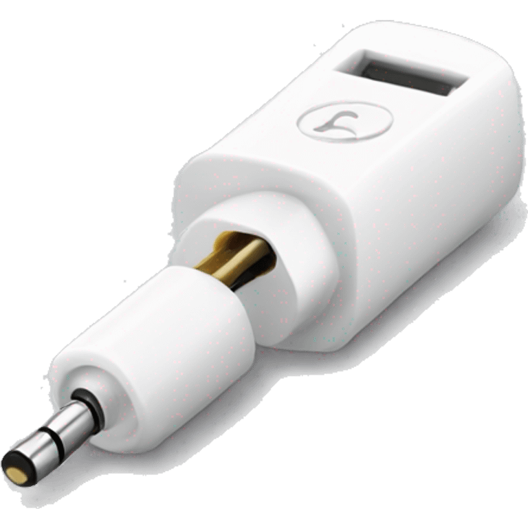 white stereo adapter mini jack to big jack for headphones  emoji