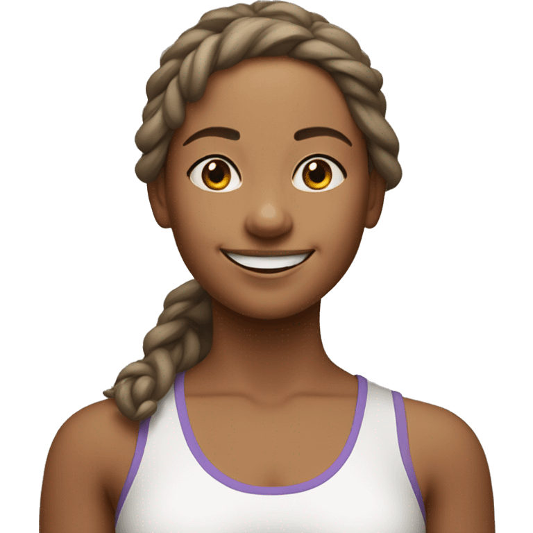 smiling girl in yoga outfit emoji