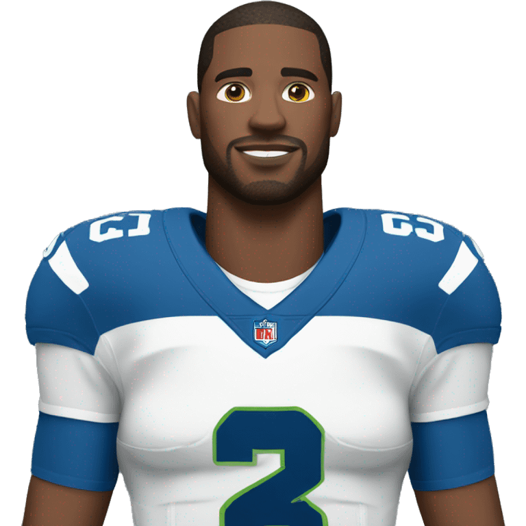 White nfl player blue jersey emoji