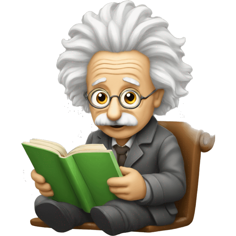 albert einstein reading book emoji