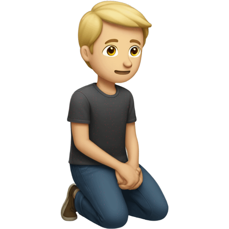 White guy kneeling down emoji