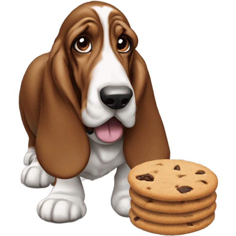 Basset hound eating cookies  emoji