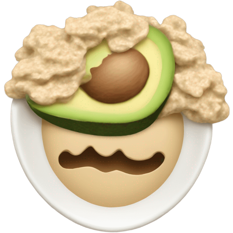 Oatmeal breakfast with avocado emoji