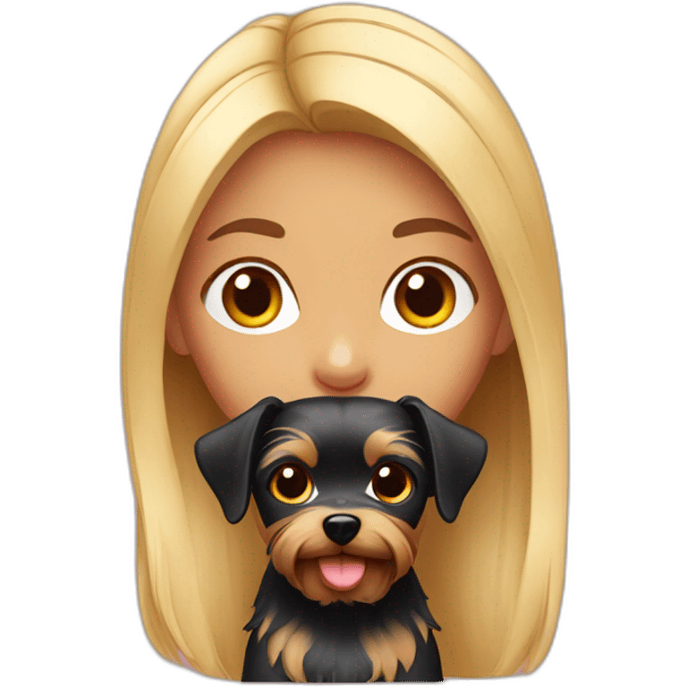 girl with a yorkshire terrier emoji