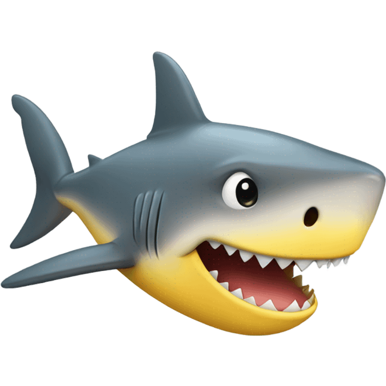 Cute smiling shark in yellow color  emoji