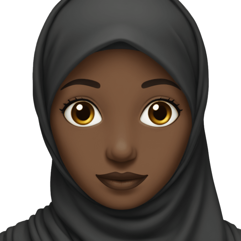 Black hijabi with dark brown eyes emoji