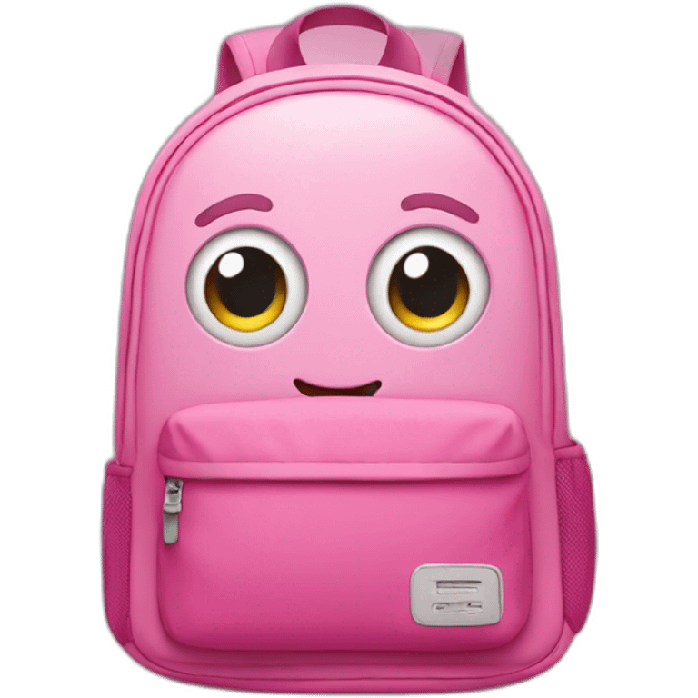 Cute Pink backpack with eyes and smile emoji