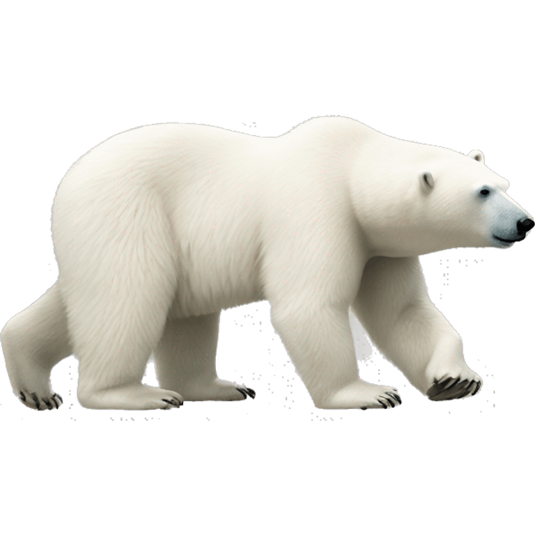 Realistic polar bear side body emoji