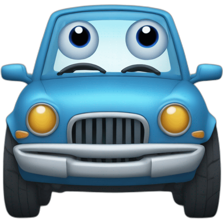 A blue Monster in a car emoji