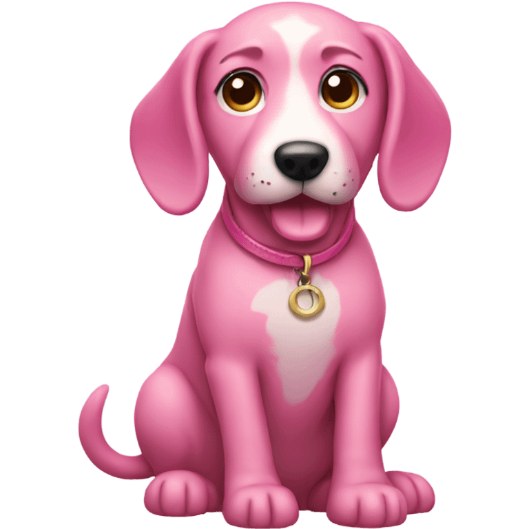 A pink dog emoji