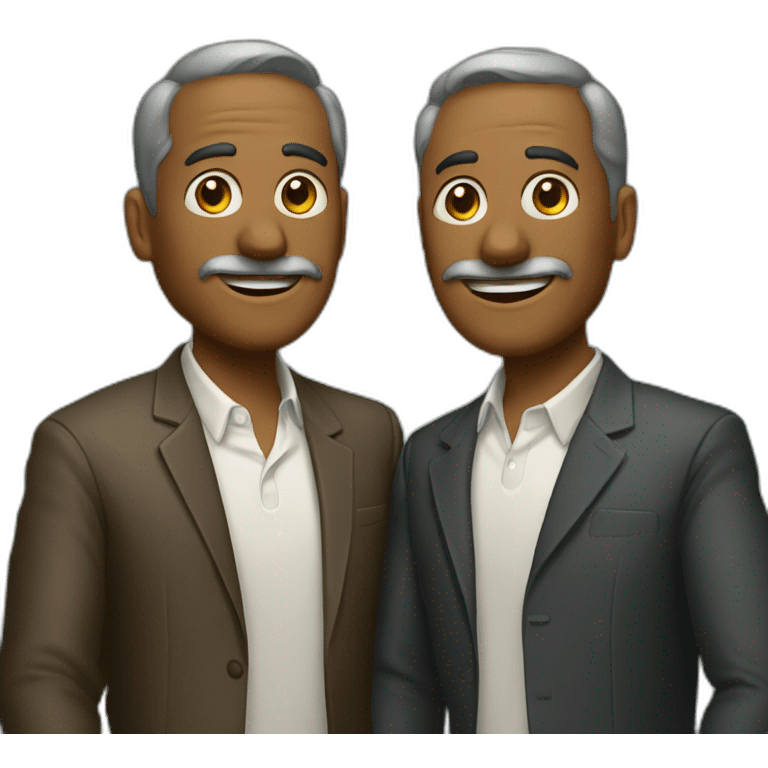 dos amigos teniendo una conversación emoji