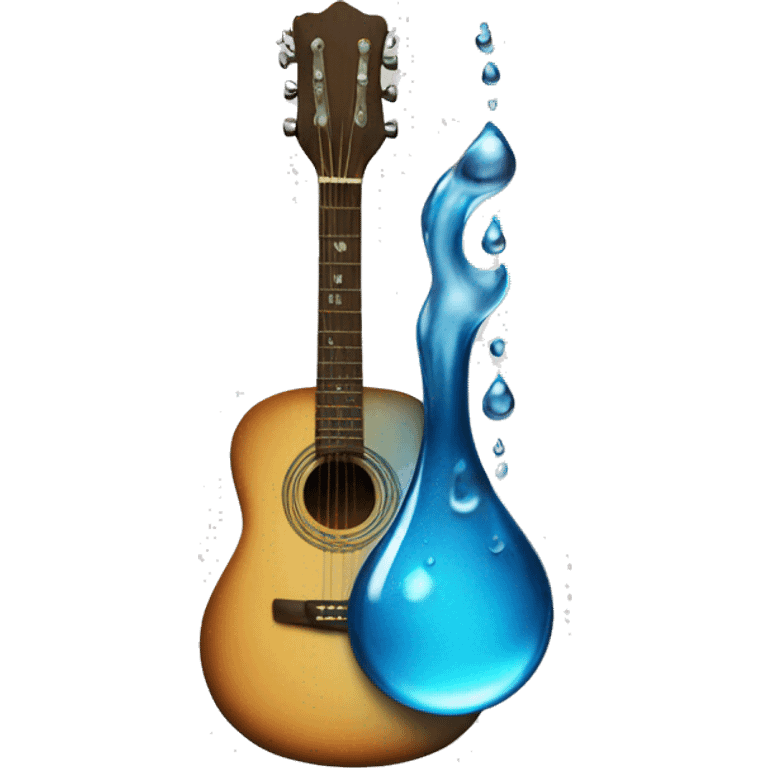 Water drop on a guitar emoji