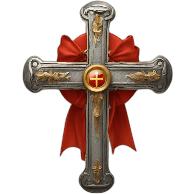 Cross of the Order of the Holy Sepulchre un red with little cross in emoji