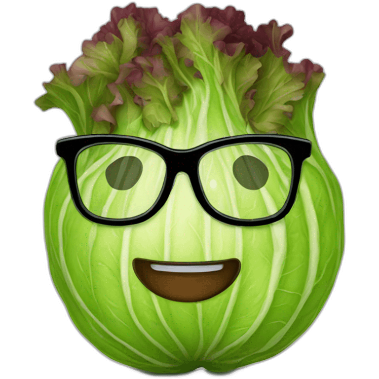 lettuce with nerd glasses emoji