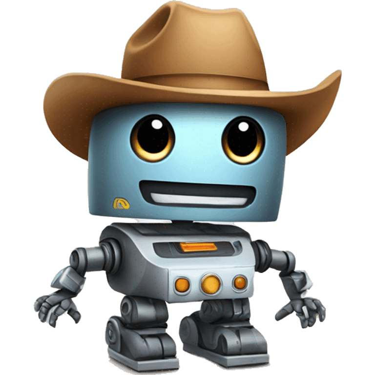 cute robot with a cowboy hat emoji