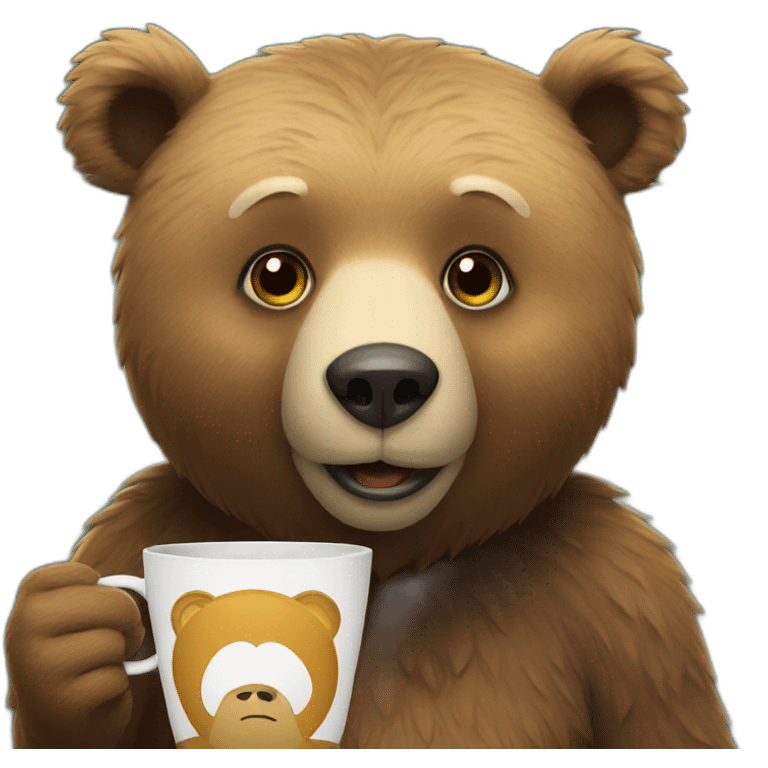 bear with cup of thea emoji