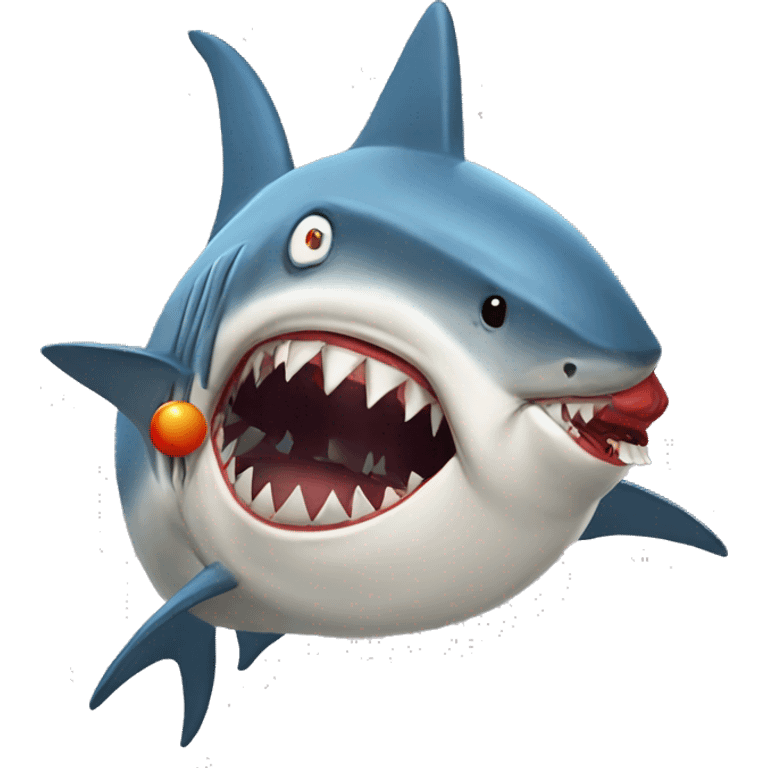 Shark with clown clothe emoji