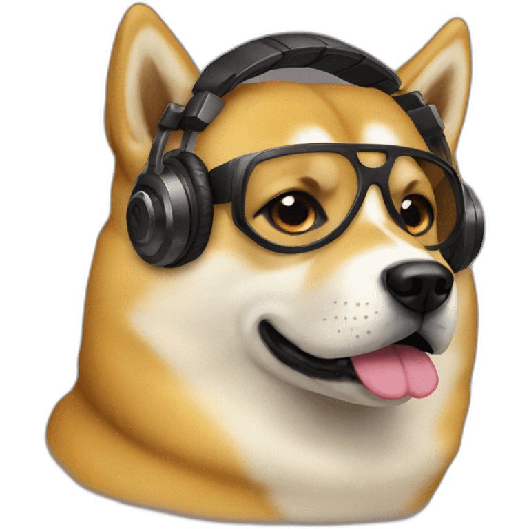 doge with huge headphones emoji